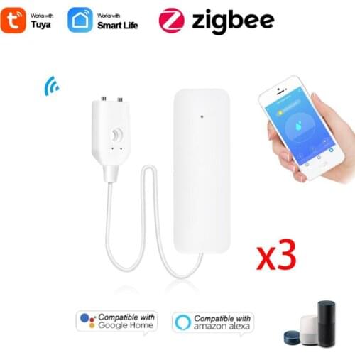 Zigbee Tuya Smart Wifi Water Leak Sensor Detector Alarm Compatible With Smart Life Valve Alarm Sound