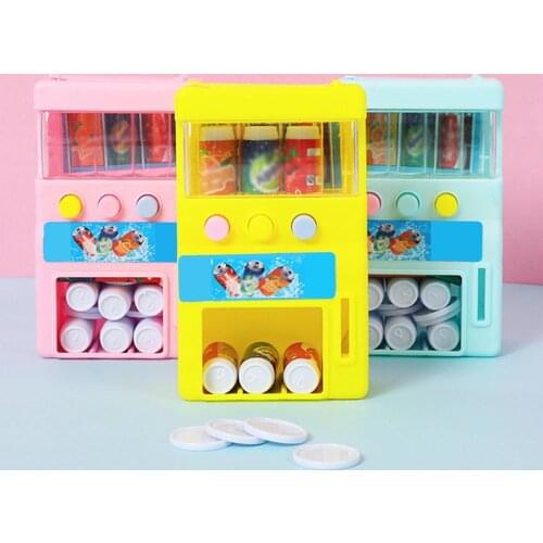 Kids Simulation Vending Machine with Coins Drinks Pretend Play Education Toys Parent-child Interactive Educational Games Toys