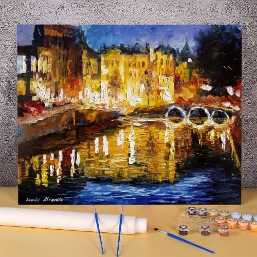 Oil Painting Style Painting By Numbers Set Acrylic Paints 50*70 Canvas Painting Paintings For Kids Handiwork Handicraft Art