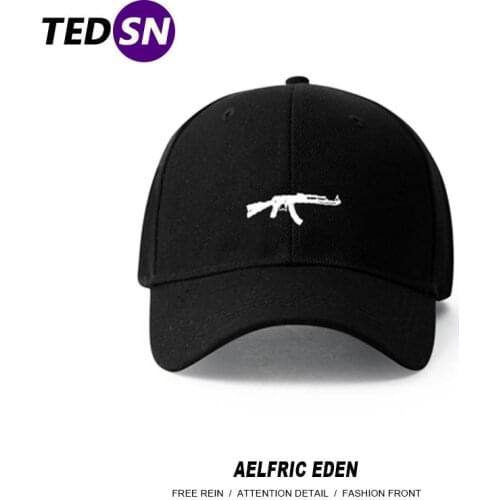 Summer Hats for Men 2020 New Fashion Hip Hop Caps Snapback 3d Gun Embroidery Black Hats High Street Swag Cap SNL04