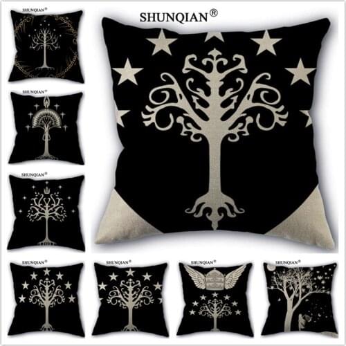 Linen Cotton Abstract tree Pillow Cover Custom Print Home Decorative Pillows Cases 45x45cm one side WZ5164