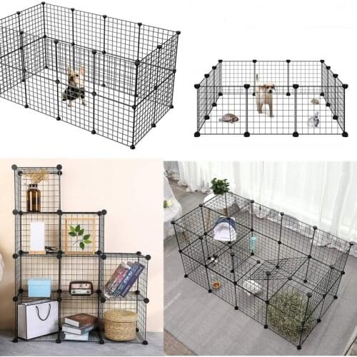36pcs/10pcs/8pcs Small Pet Pen Bunny Cage Dogs Playpen Indoor Out Door Animal Fence DIY Foldable Pet House Metal Cube Storage