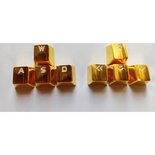 The Metal Key Cap Light Transmission Zinc Alloy WASD Keycaps with Arrow Keys for Mechanical Keyboard