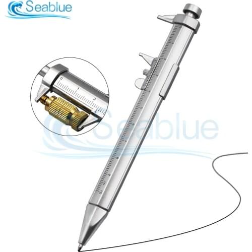 0-100mm Multifunction Gel Ink Pen Vernier Caliper Roller Ball Pen Stationery Ball-Point Ball-Point 1mm 0-10CM Black/Blue