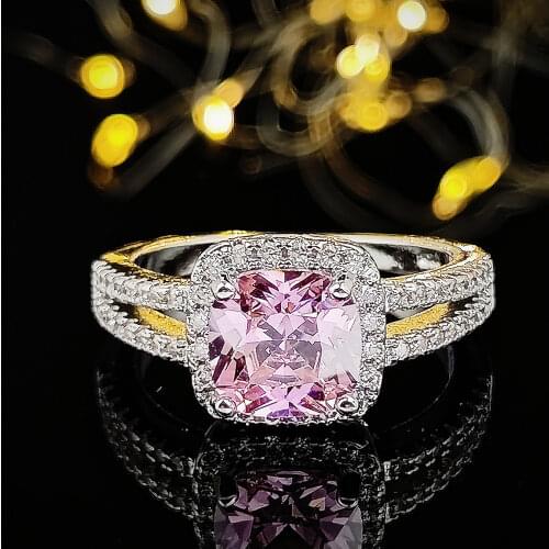 Fashion 925 Sterling Silver engagement wedding promise Ring for Women pink blue fashion finger original design Jewelry R1507