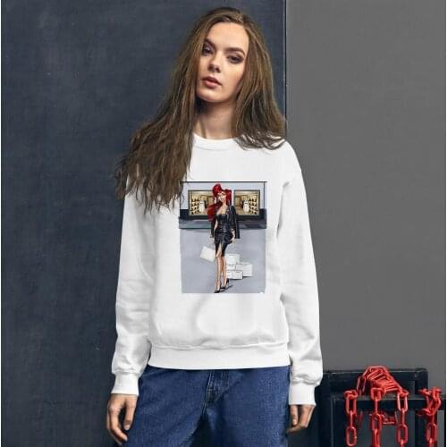 Fashion Street Shopping Autumn Sweatshirt Sweat Femme Harajuku Urban Disney Princess Print Long Sleeve Trendy Hoodies 2021 New