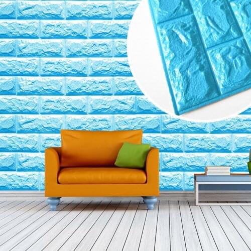 New 3D Wallpaper DIY Wall Decor Brick For Living Room Kids Bedroom PE Foam Natural Wall Stickers 60*60