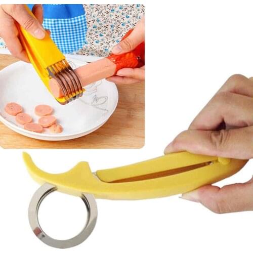 Stainless Steel Banana Cutter Fruit Vegetable Sausage Slicer Salad Sundaes Tools Cooking Tools Kitchen Accessories Gadgets