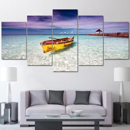 Island without memory 5 pcs Modern Home Wall Decor Canvas Picture Art HD Print Painting On Canvas for Living Room