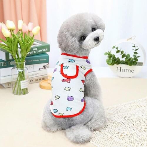 Dog Jumpsuit Attractive Refreshing Cotton Summer Sleeveless Pet Clothes for Home летняя одежда для собак