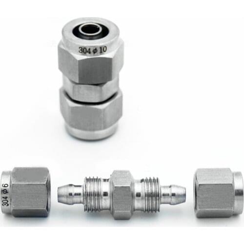 304 stainless steel pneumatic joint pipe joint trachea hose quick tightening joint PU4 6 8 10 12 straight through reducing joint