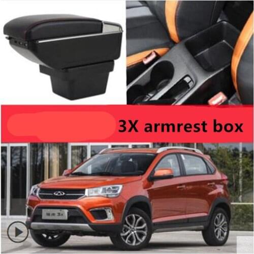 For Chery Tiggo 3X armrest box central Store content box with cup holder ashtray decoration With USB interface