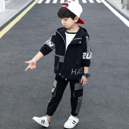 Boys' casual two-piece suit 2021 new spring Jacket pants Set Outfits Toddler Baby Sports Clothes Tracksuit For Kid Clothing