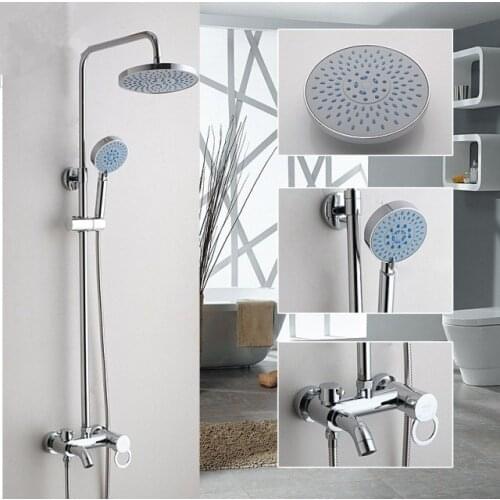 Nanan plumbing bathroom bathroom shower set lift three stalls hot and cold top spray apple shower set wholesale