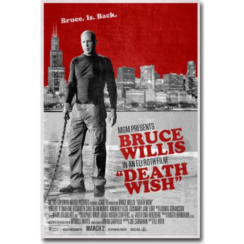 Death Wish 2018 Bruce Willis Movie 3 Silk Poster Wall Sticker Decoration Gift