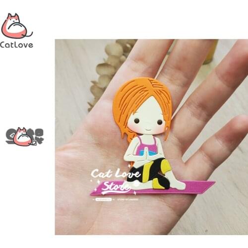Yoga Girl Exercise Metal Cutting Dies Scrapbooking Stencil Die Cuts Card Making DIY Decorative Craft Embossing New Dies For 2020