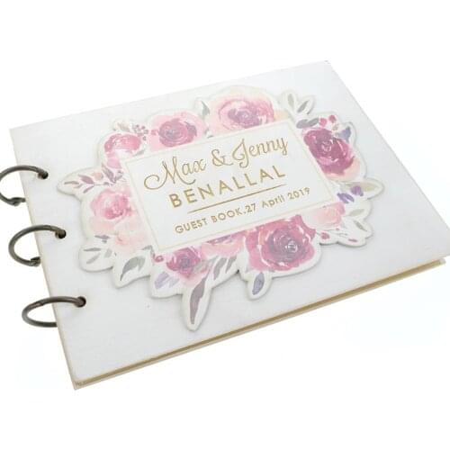 Personalized Wedding Guest Book, Custom Wedding Guestbook, Custom Party Album, Wood Engagement Gift, Anniversary Gift for Couple