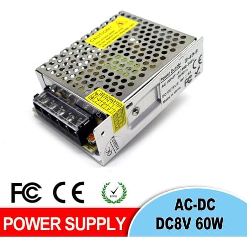 Single Output DC8V 5A 40W Switching power supply Driver lighting Transformers 100-240V AC DC 8V USP For CNC CCTV 3D Printer