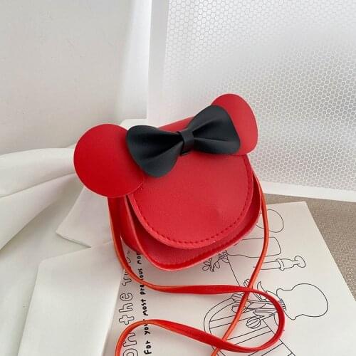 Girl Coin Purse Handbag Children Wallet Small Coin Box Bag Cute Mice Bow Kid Money Bag Baby Rabbit Shoulder Bag Purse