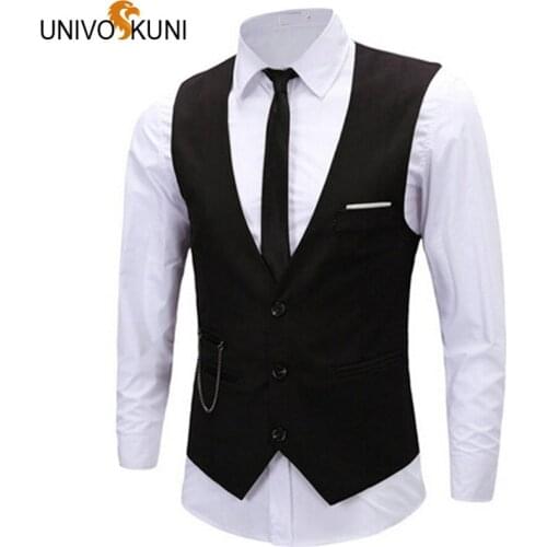 Gilet Hot Size M-3XL Vest Men Spring Slim Mens Slim Dress Business Suit Vest Men Gilet Colete Fashion Waistcoats Masculino