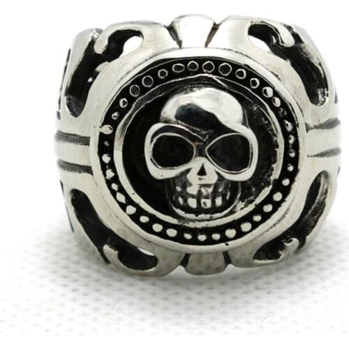 1pc Newest Design Factory Price Skull Punk Style Ring 316L Stainless Steel Mens Boy Hot Selling Ring