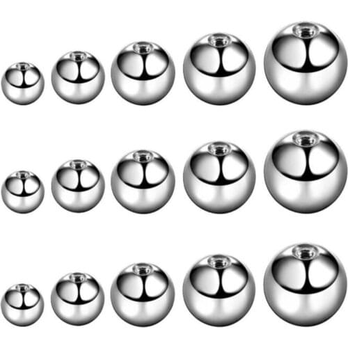 10pcs 3 4 5 6mm 316L Surgical Steel Externally Threaded Replacement Balls Body Jewelry Piercing Barbell Parts for Women Men