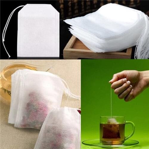 100Pcs/Lot Teabags 5.5 x 7CM Empty Scented Tea Bags With String Heal Seal Filter Paper for Herb Loose Tea Empty Tea Bags