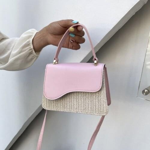 2021 Summer New Fashion Womens Bag Trendy PU Woven Bag Female Shopping Shoulder Crossbody Bag