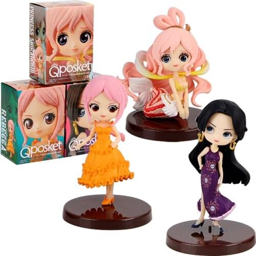 3pcs/lot One Piece Figure Toys Q Posket Princess Rebecca Shirahoshi Mermaid Boa Hancock Queen Model Toys