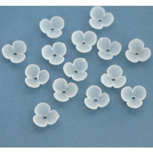 30 PCS 10mm Fashion Resin Acrylic White Flowers Bead Cap Tray Accessories For DIY Jewelry Making