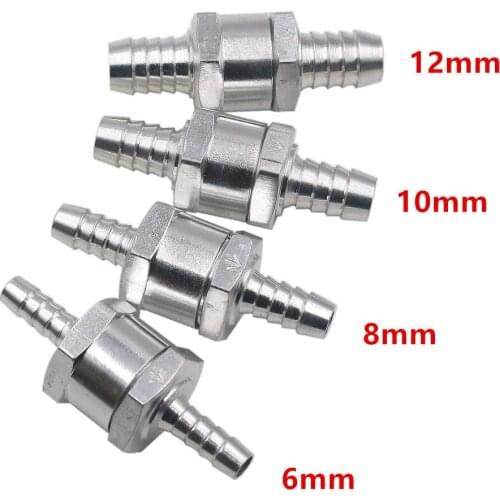 6/8/10/12mm Aluminium Non Return Check One Way Valve Petrol Diesel for Car Vacuum Hose Oil Water Pumps