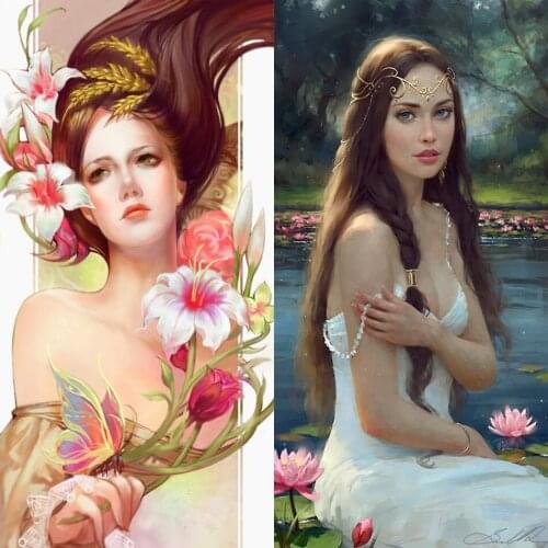 New 5D DIY Diamond Painting Cross Stitch Kit Decorative Painting The Living Room Beauty Girl Demeter goddess Diamond embroidery