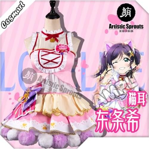 Anime Lovelive! Nozomi Tojo Cat Dual Horsetail Arcade Game SJ Lolita Dress Cosplay Costume Halloween Suit For Women Girls Outfit