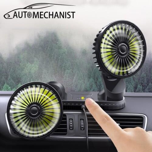 12V 24V Car Fan 360 Degree All-Round Fans For Car USB Auto Air Cooling Summer Auto Cooler Air Fan Three Speed Control Low Noise