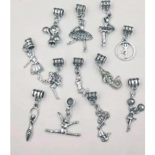 Ballerina Girl Gymnast Goddess Cheerleader Mermaid Charms Pendant DIY Handmade Jewelry Accessories Decorative Bracelet Necklace