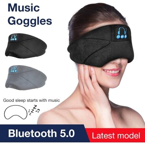 Bluetooth 5.0 Music Eye Mask Help Sleep Shades Eye Relief Fatigue Eyepatch/Sleeping/Music Built-in Speakers Microphone Handsfree