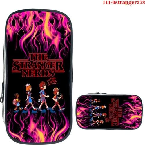 Large Capacity Stranger Things Pencil Bag Girls Cartoon Cosmetic Case Boys Anime School Pen Zipper Canvas Kawaii Bag Kids Gift