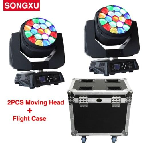 Flight Case 2in1 19x15W RGBW 4in1 Bees Eyes Big Eyes Moving Head Light with Zoom Rotating Mac Aura Stage Light/SX-MH1915
