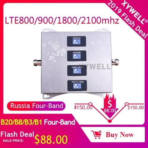 Four-Band B20)LTE800/900/1800/2100mhz Cellular Amplifier 4g Mobile Signal Booster 2G 3G 4G GSM Signal Repeater LTE GSM DCS WCDMA