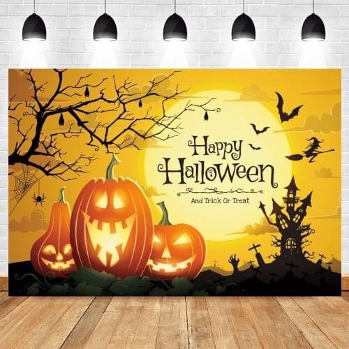 Yeele Photography Halloween Backdrop Photocall Moon Night Bats Pumpkin Baby Portrait Background For Photo Studio Photographic