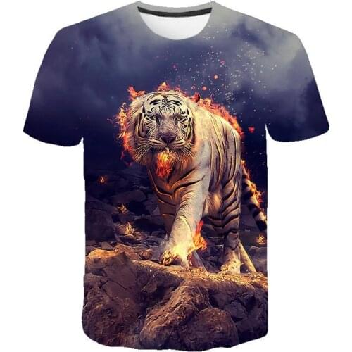 2021 Casual Hip-hop 3D Printing Animal/anime Sleeve Round Neck T-shirt 3D Pattern Hip-hop Personality T-shirt for Men and Women