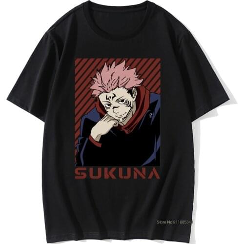 Unique Anime Jujutsu Kaisen Kawaii T Shirt Men Short Sleeve Manga Graphic Tshirt Cotton T-shirt Ryomen Sukuna Tee Tops Clothing