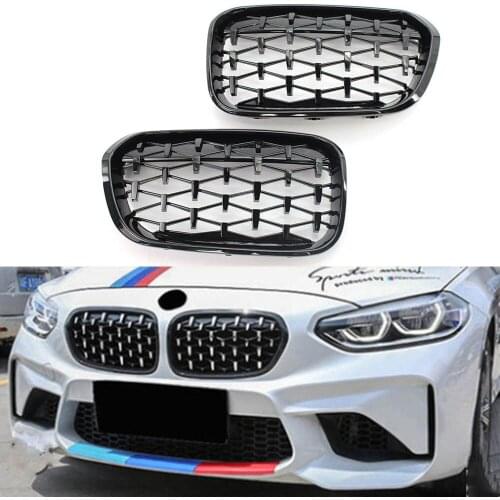 Gloss Black Diamond Meteor Front Kidney Grill Fit For BMW F20 F21 LCI 15-17