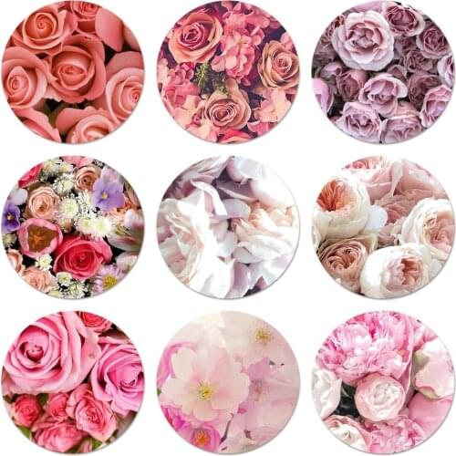 Pretty floral flowers Badge Brooch Pin Accessories For Clothes Backpack Decoration gift 58mm