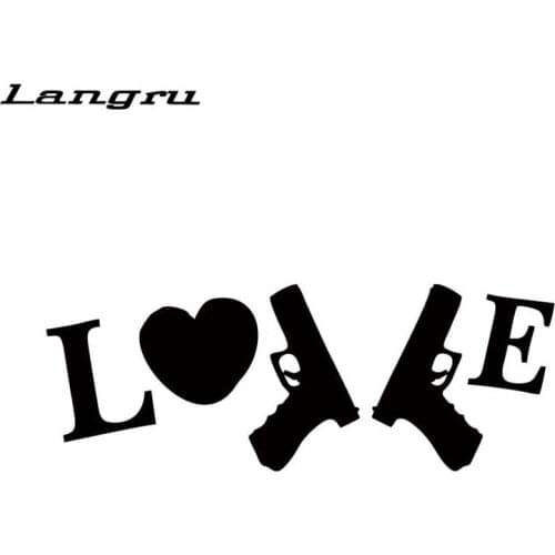 Langru New Style Car Styling For I Love My Guns Die Cut Vinyl Decal Car Laptop Graphics Window Bumper Sticker JDM