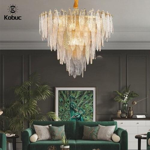 Kobuc Art Deco Chandelier Lamp Postmodern Glass Iron Chandelier Lighting Lustre Suspension Luminaire Lampen For Dinning Room E14