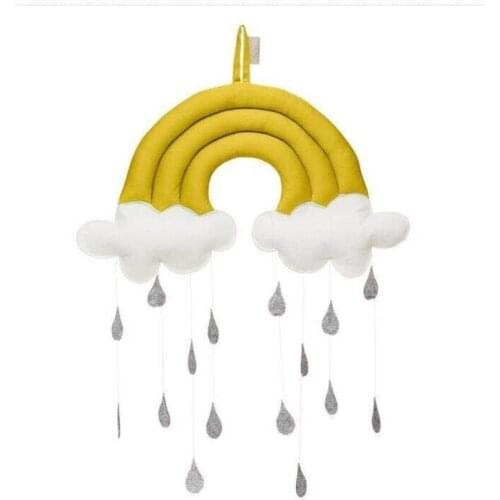 MYUDI PLAIN COLOR Cute Cloud Rain Baby Crib Hanging Kid Tent Camp Decoration Children Room Wall Hanging Stuffed Party Christmas