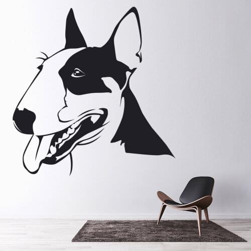 Animals Wall Decal Bull Terrier Dog Pets Store Living Room House Decor Vinyl Window Stickers Cute Pet Mural Removable 5099