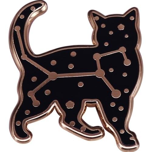 Celestial Cat Felis constellation luxury zodiac pin If you love cats and astrology, this Brooch will be right up your street