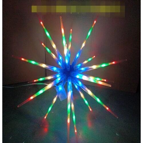 New LED Fireworks Light Christmas Tree Hanging Starburst Lamp Colorful Changing 20pcs Branches Christmas Home Festival Decor